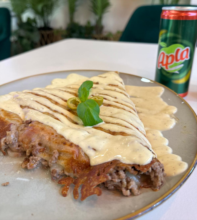 Delicious savory crepe